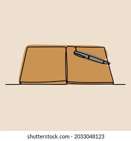 On-line-Vektorgrafik für Bücher und Stifte