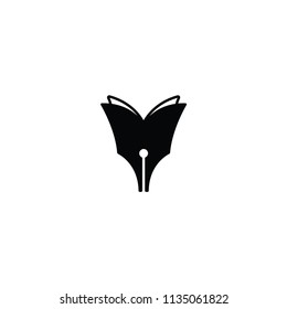book and pen tip logo design