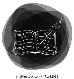 Book with pen vector icon