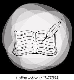 Book with pen vector icon