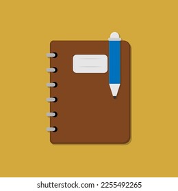 ilustración vectorial de libros y bolígrafos