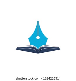 Book pen vector logo design. Logo design vector for education department.