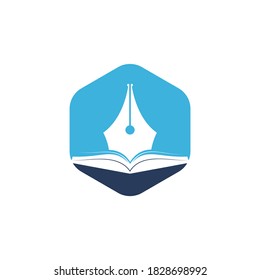 Book pen vector logo design. Logo design vector for education department.