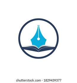 Book pen vector logo design. Logo design vector for education department.