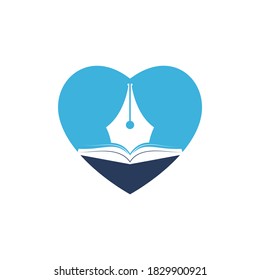 Diseño del logotipo del vector del lápiz de libros. Vector de diseño de logotipos para el departamento de educación.	