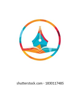 Book pen vector logo design. Logo design vector for education department.