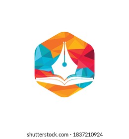 Book pen vector logo design. Logo design vector for education department.