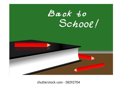 Book and pencil. Back to School. Vector illustration. EPS 10.