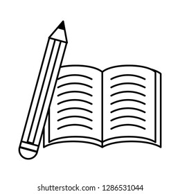 book and pencil black and white