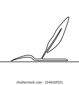 book and pencil continuous drawing single line art