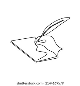 book  and pencil continuous drawing single line art