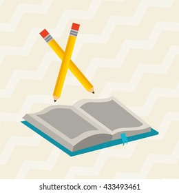 book and pencil design 