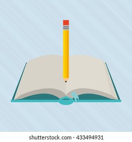 book and pencil design 