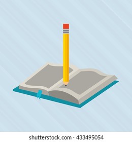book and pencil design 
