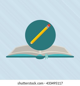 book and pencil design 