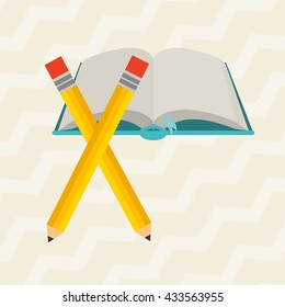 book and pencil design 
