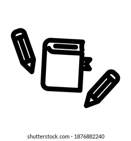 Book and pencil icon, eps 8