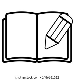 Book with pencil icon symbol simple design for web app or mobile app user interface ui
