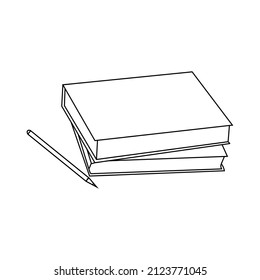 book and pencil icon vector graphic illustration