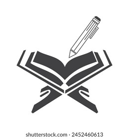 book and pencil icon vector illustration