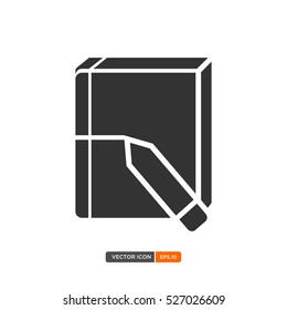 Book With Pencil Icon Vector Illustration eps.10