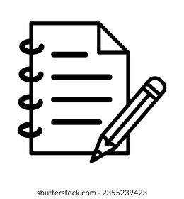 Book and pencil icon vector on trendy design