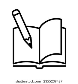 Vector de iconos de libro y lápiz en el diseño de moda