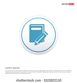 book pencil icon White Background icon template
