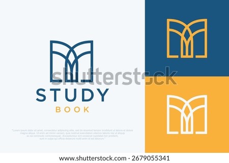 book and pencil logo design . study , academy , and education Logo template vector illustration