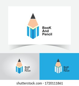 Diseño De Plantillas De Diseño De Lápiz Y Libros Y Logo A Lápiz Para La Escuela, La Universidad, La Universidad, El Graduado, La Inspiración En El Campus.