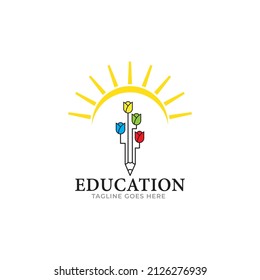 vector de diseño de logotipo de libro y lápiz