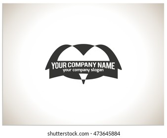 Book and pencil logo vector with separate positions for the company name and your slogan