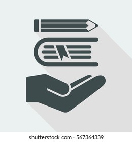 Book and pencil - Minimal vector icon