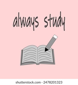 book and pencil poster, back to school vector 