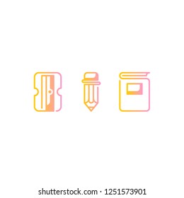 Book Pencil Sharpener Icon Line Style