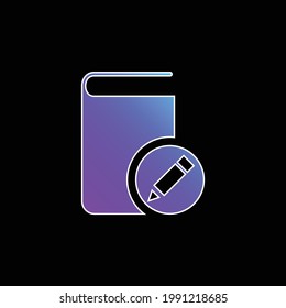 Libro con un icono de vector de degradado azul