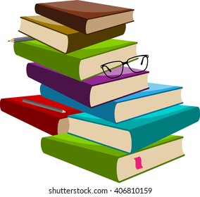 Ilustración de vectores de espectros de lápiz de libros