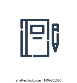 estudio de libros y lápices en el esquema de iconos escolares