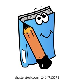 Diseño vectorial de libros y lápiz 