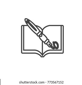 book and pencil vector icon