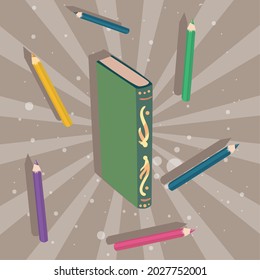 Symbole zur Alphabetisierung von Büchern und Stiften