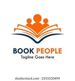 Book people design logo template illustration