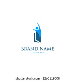 Book People Education Creative Abstract Business Modern Logo