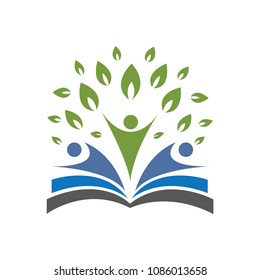 Book and people education logo vector template