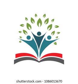 Book and people education logo vector template