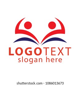 Book and people education logo vector template