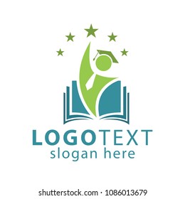 Book and people education logo vector template