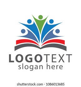 Book and people education logo vector template