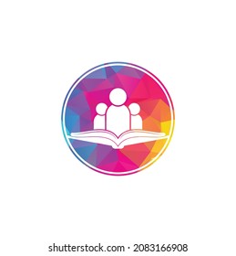 Book and people logo concept. Education logo, people and book icon.