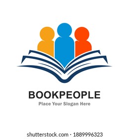 Book people vector logo template. Suitable for business, web art, education and people symbol